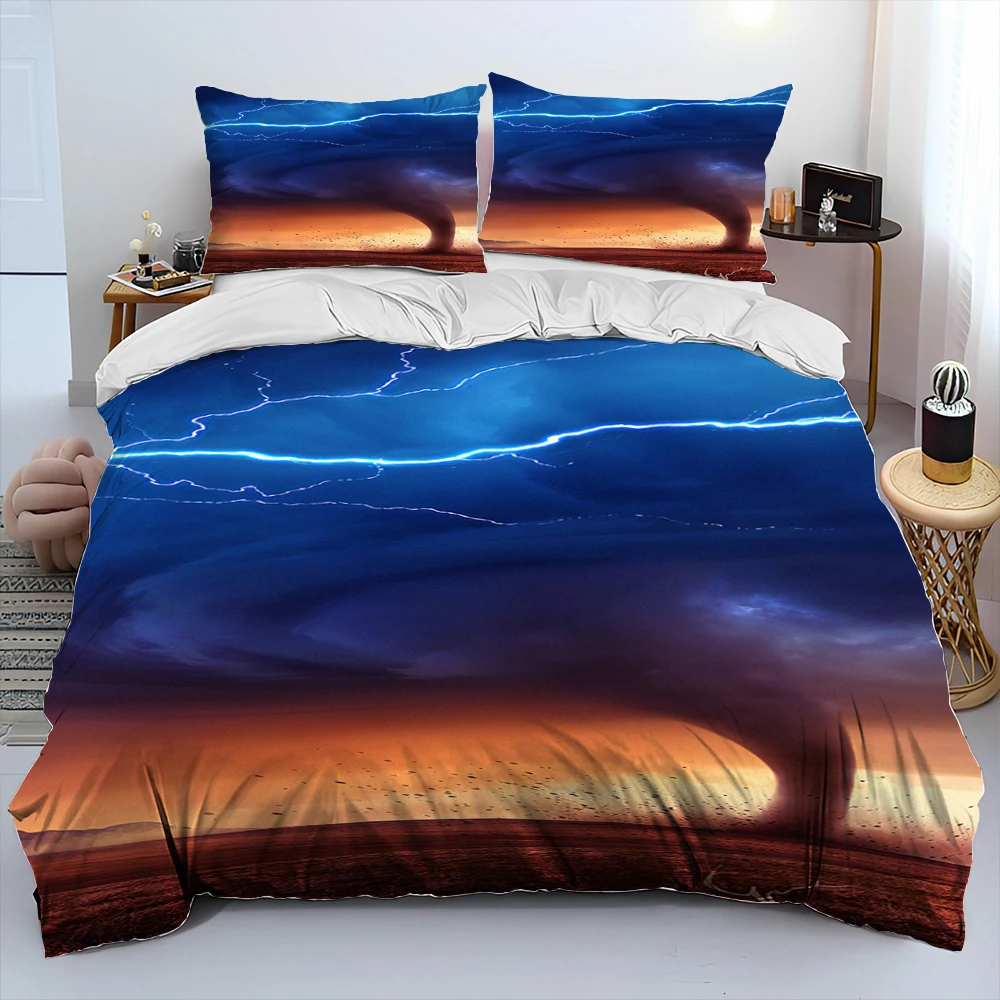Комплект постельного белья с 3D натуральным рисунком Торнадо пододеяльником и