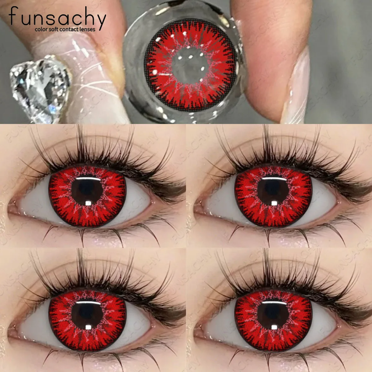 FUNSACHY 1 пара красочных контактных линз на Хэллоуин для глаз разноцветные линзы