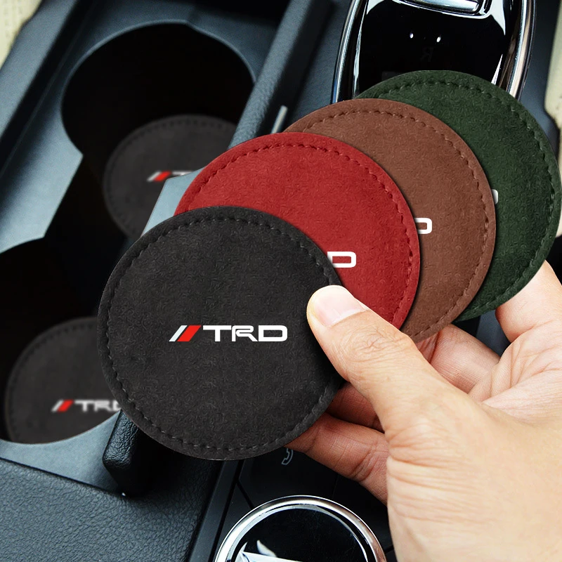 

1pcs Car Cup Holder Pad PU Leather Slot Non-slip Coaster Mat for TRD Toyota Corolla Yaris Aygo GT86 Prius RAV4 CHR Camry Auris