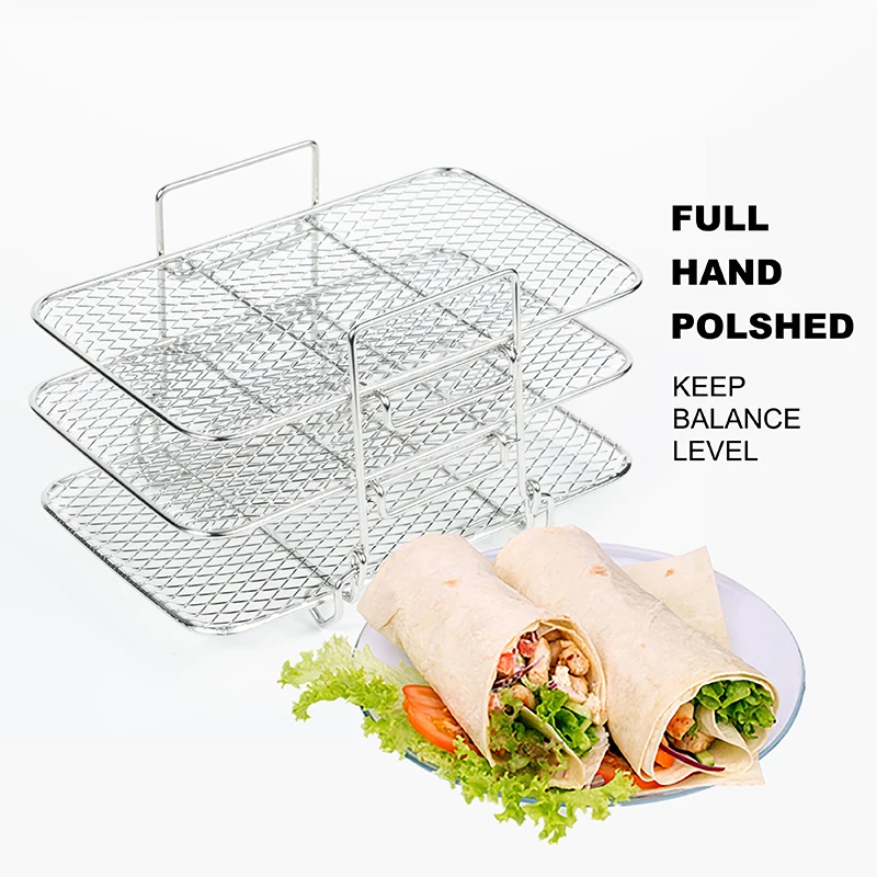 3-слойная стойка для фритюрницы из нержавеющей стали