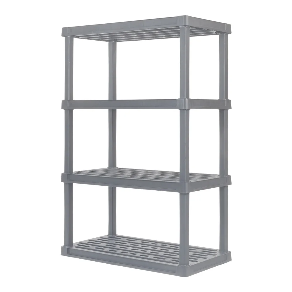 

IRIS USA, Plastic Rack Shelf with 4 Large Shelves, Elephant Gray (L x W x H) 35.88 x 17.88 x 55.75 Inches