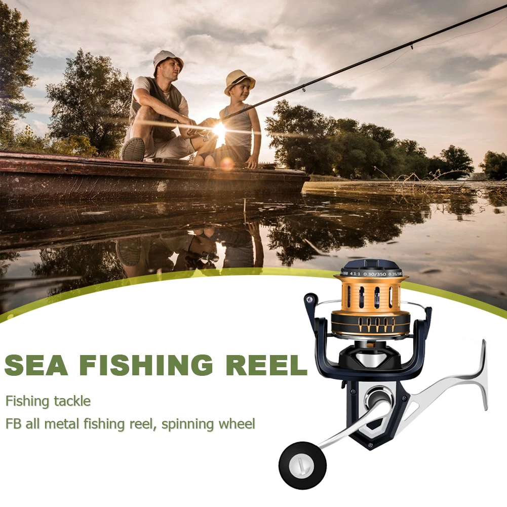 

Fishing Reel Metal Spool Large Long Distance Baitcaster Saltwater Spinning Reel Outdoor Portable Easy Fishing Carrying