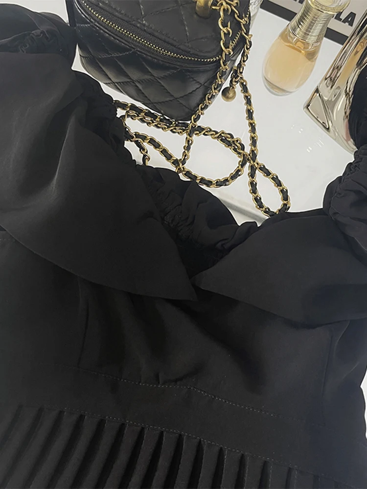 Женская шифоновая блузка с оборками винтажная облегающая во французском стиле