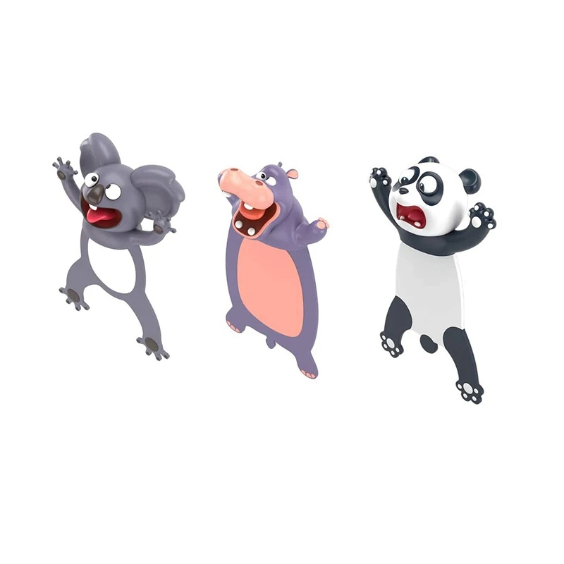 

3Pcs Animal Bookmarks 3D Stereo Cartoon Lovely Bookmark Novelty Funny Student Stationery Gift Bookmark For Kids