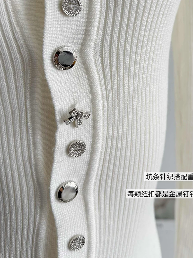 Осень-зима женский кардиган Shoujo с длинным рукавом круглым вырезом приятный