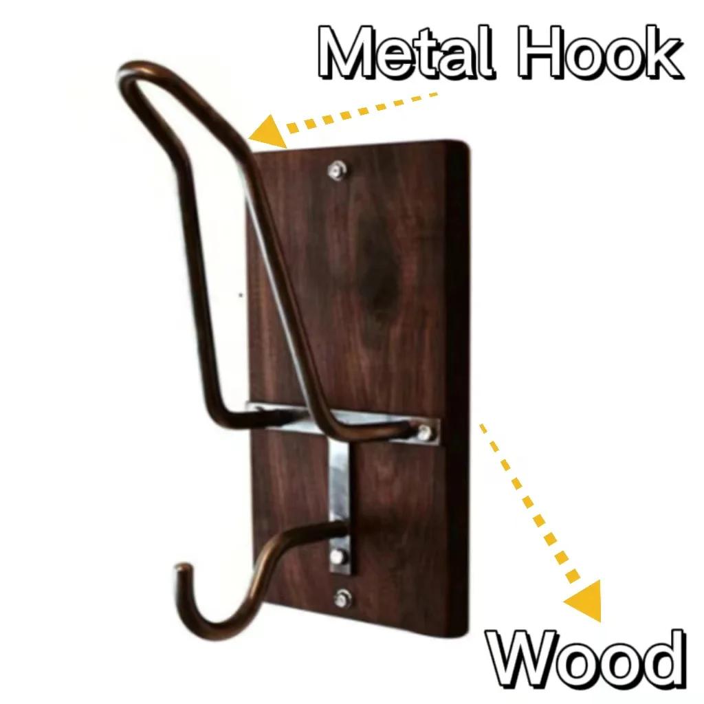 

Creative Wooden Steel Motorcycle Helmet Holder Hook Hanger Wall Mount Rack Coat Hook Hats Caps Helmet Rack