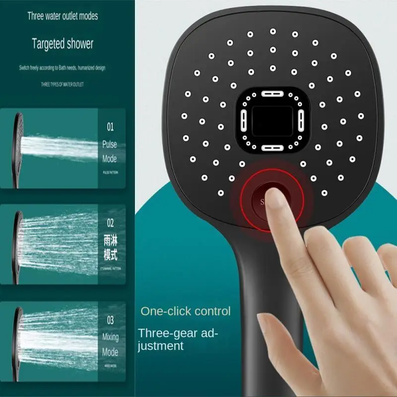 

Большая панельная насадка для душа, ручная насадка для очистки ванной комнаты, 3 режима, водосберегающий смеситель для душа, насадка, аксессуары для ванной комнаты