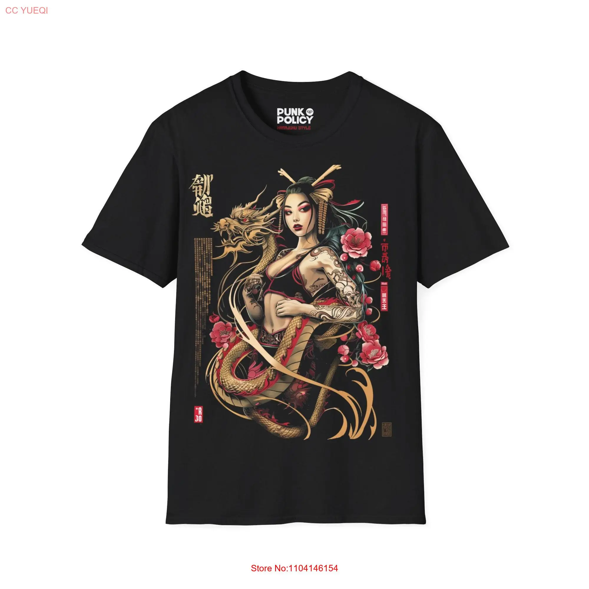 Футболка в стиле Харадзюку Geisha graphic Softstyle подарки shibuya Киотский бандо Gyaru футболка