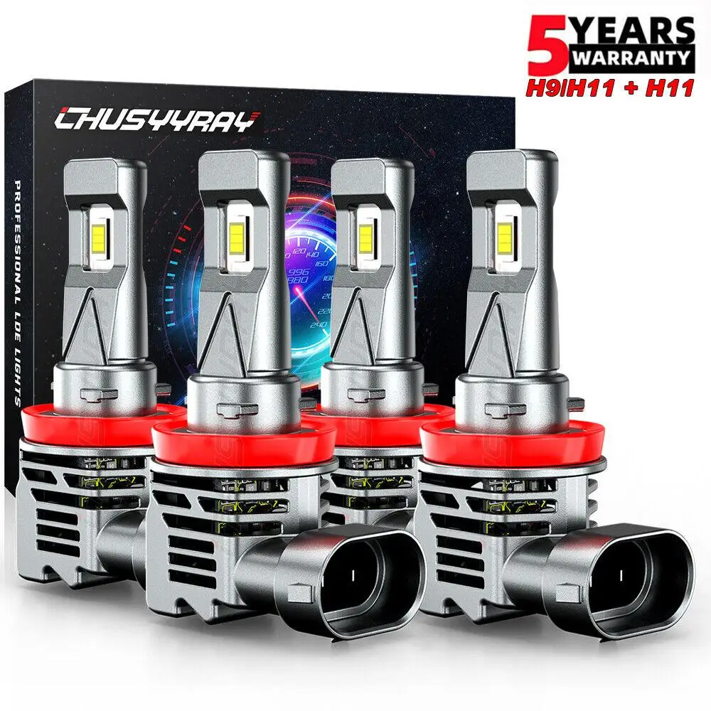 PCVBMLAUT Автомобильные фары 4x H11 + Комбинированные светодиодные дальнего и ближнего