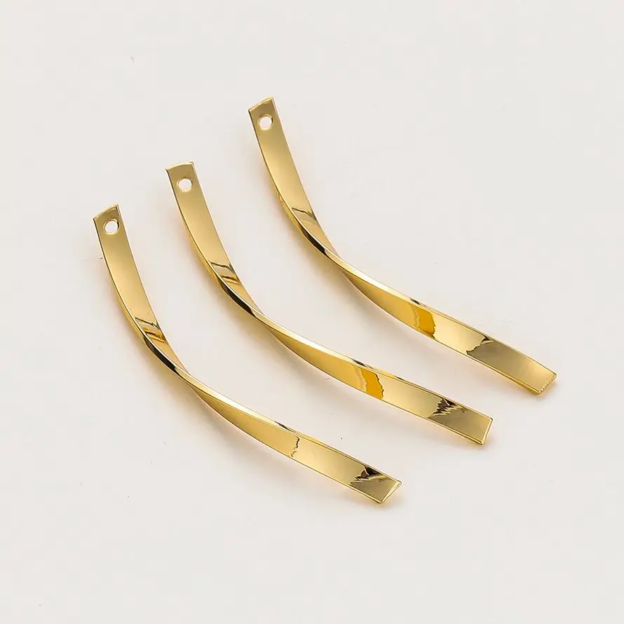 

10Pcs Twist Earrings 30-60mm 14K/18K Gold Color Plated Brass Pendant for DIY Earring Jewelry Making Accessories Supplies