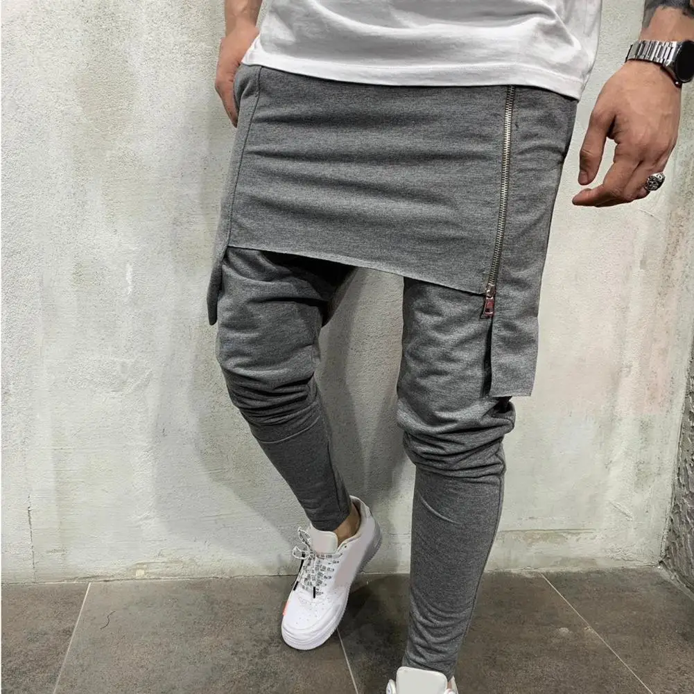 

Hip-hop Style Men Jogging Pants Sweatpants Spring/Autumn Fashion Men Two Layer Zipper Tight Ankle Pants Men Leisure Harem Pants
