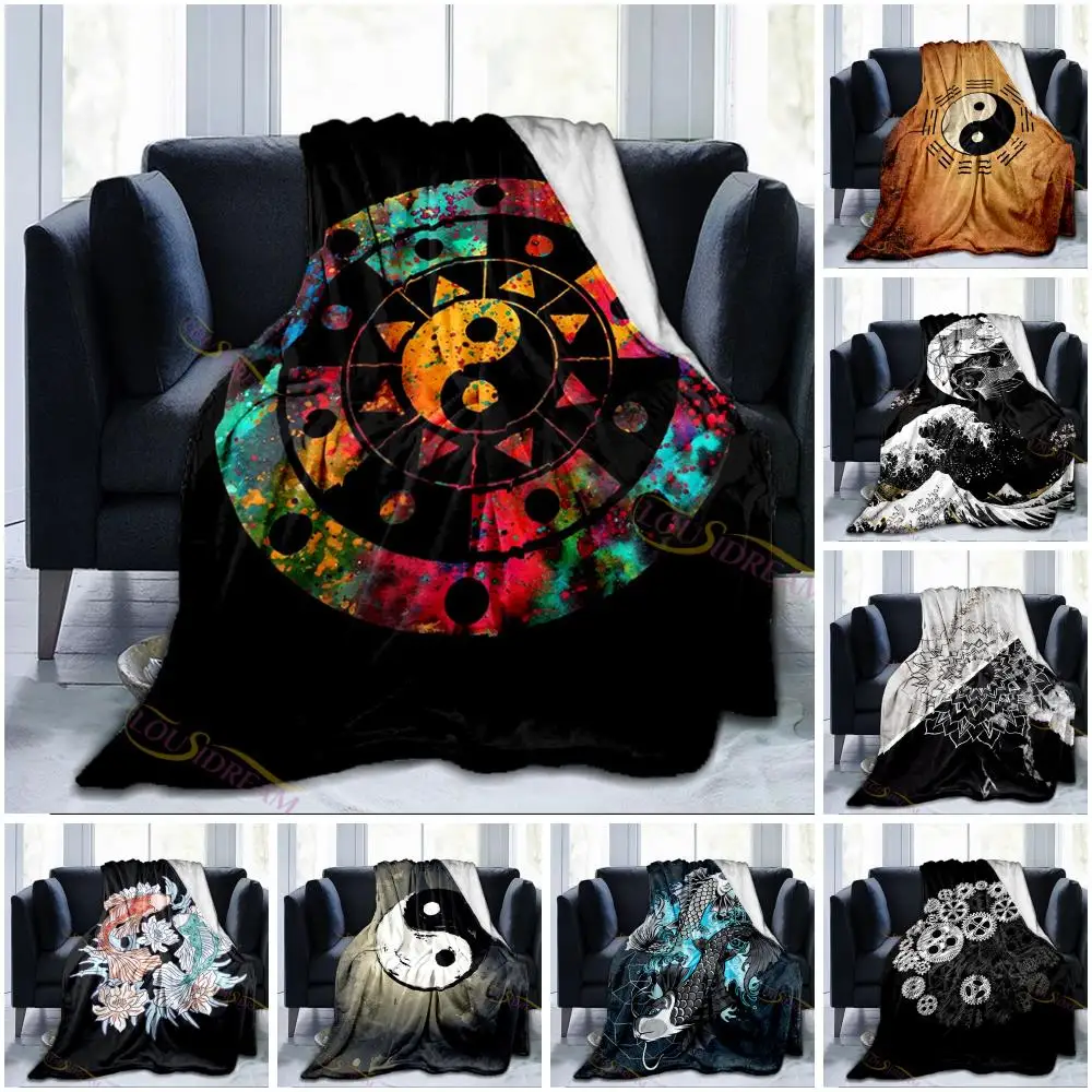 

Современное диванное одеяло Tai Bagua Yin Yang с рисунком, диван-кровать, диван, удобный ковер, одинарное стандартное одеяло, плед, одеяло s