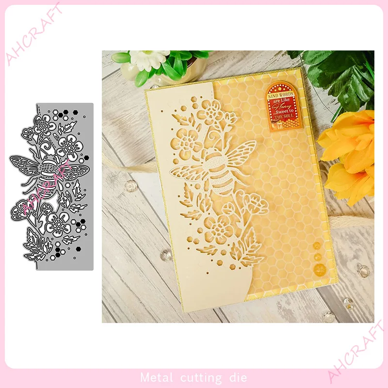 

Новые металлические Вырубные штампы в виде пчелы для рукоделия скрапбукинга альбома бумаги открытки, декоративные поделки тиснение вырубк...