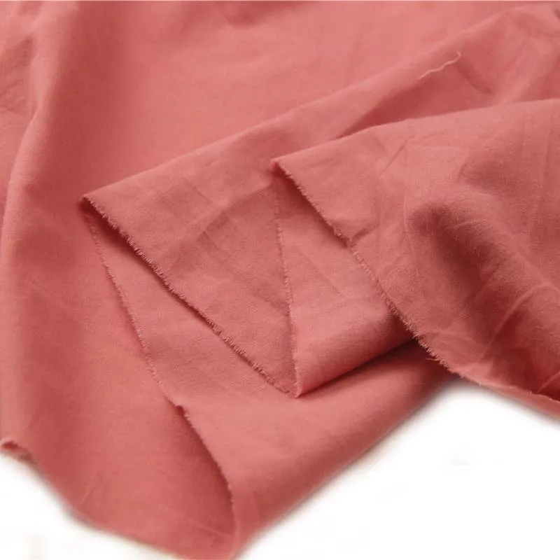 

100% Half Combed Cotton Plain Thin Soft High Density Solid Color Spinel Red PINK Fabrics For Summer Apperal Dress Shirt Lining