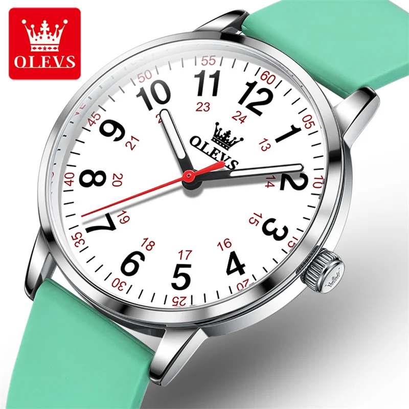 OLEVS Fashion Simple Women Watches Silicone Strap Watches Reloj Mujer New Creative Waterproof Quartz Watches For Women