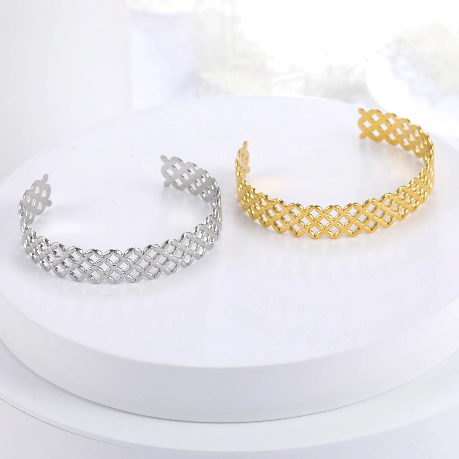 Skyrim Богемный Женский Браслет-манжета с вырезами из нержавеющей стали золотого