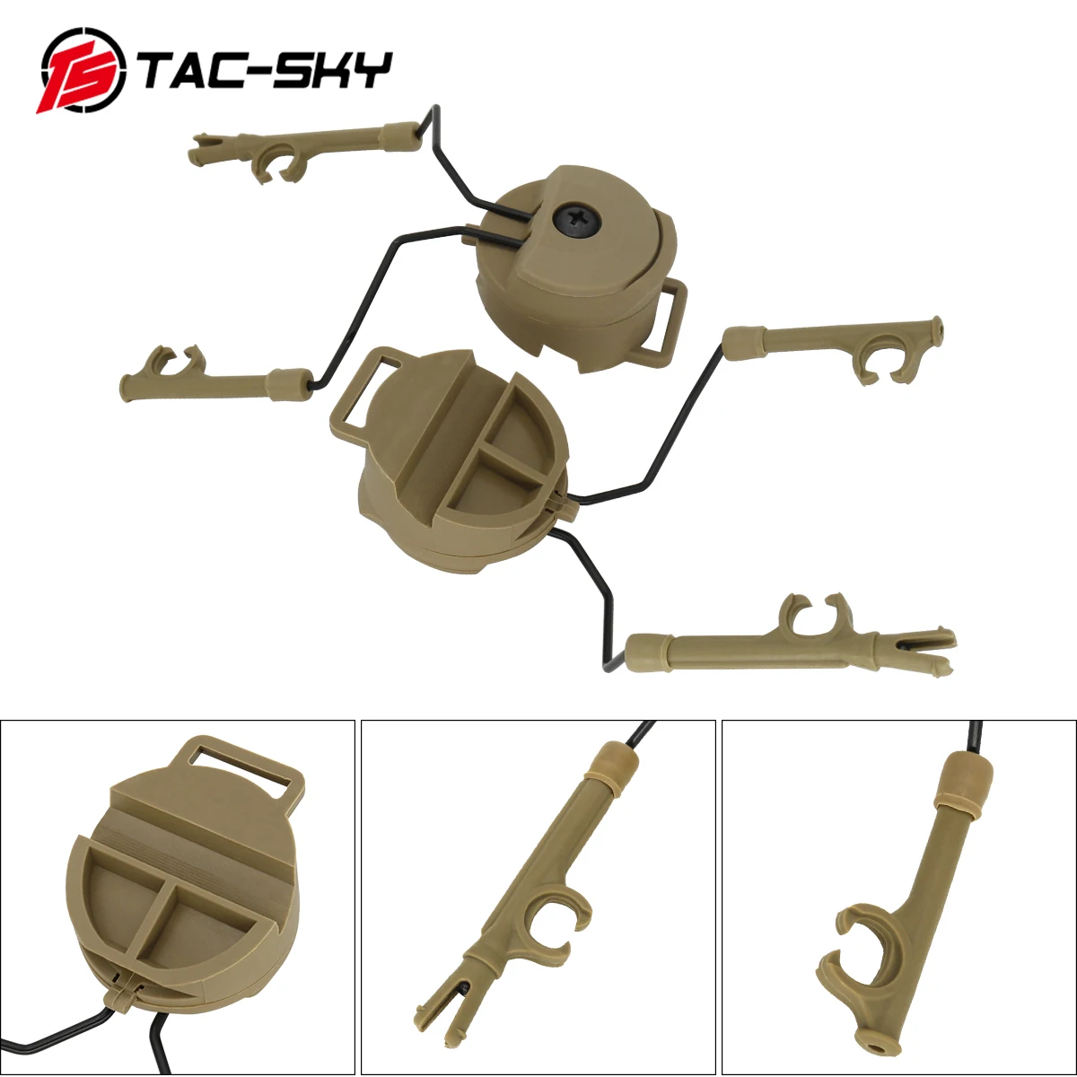 TAC-SKY ARC rail adapter, detachable earphone left and right accessories, suitable for PELTOR COMTAC tactical earphones