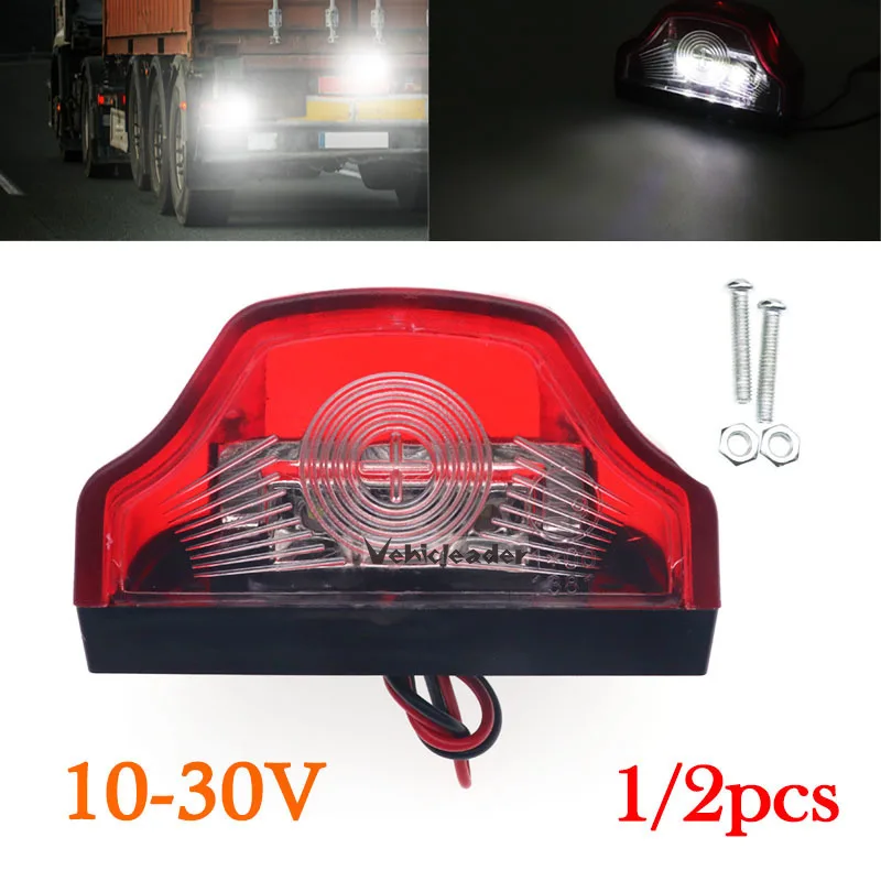 

1x/2x 10-30V Trailer Number License Plate Lights White 3LED E9 Listed Licence Tag Lights Car Accessories For Trailer Truck UTV