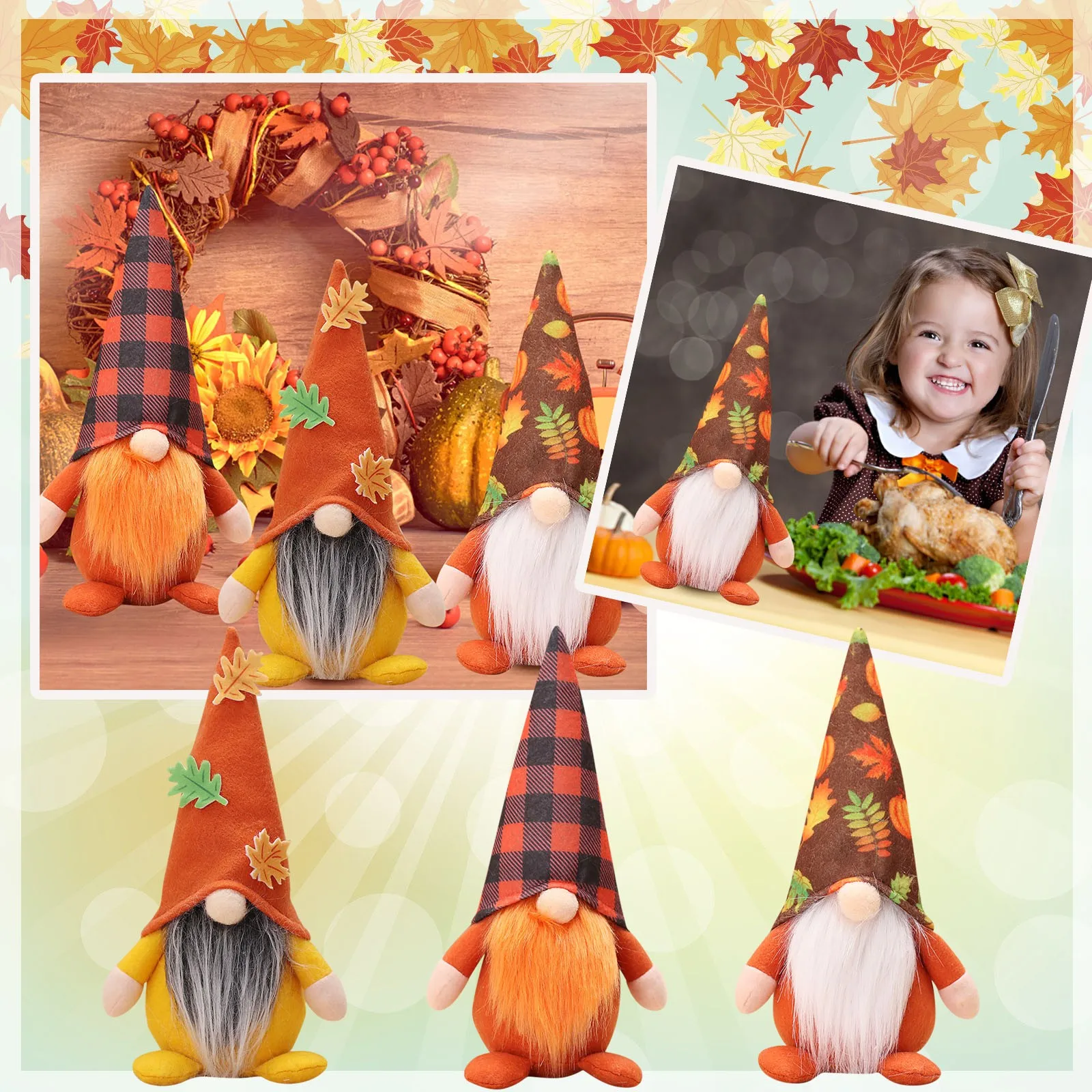 

Decoration Desktop Faceless Gnome Colorful Ornaments Rainbow Miniature Tree Decorations for Christmas Christmas Tree Gold Balls