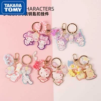 takara tomy cute cartoon hello kitty keychain simple creative student pendant