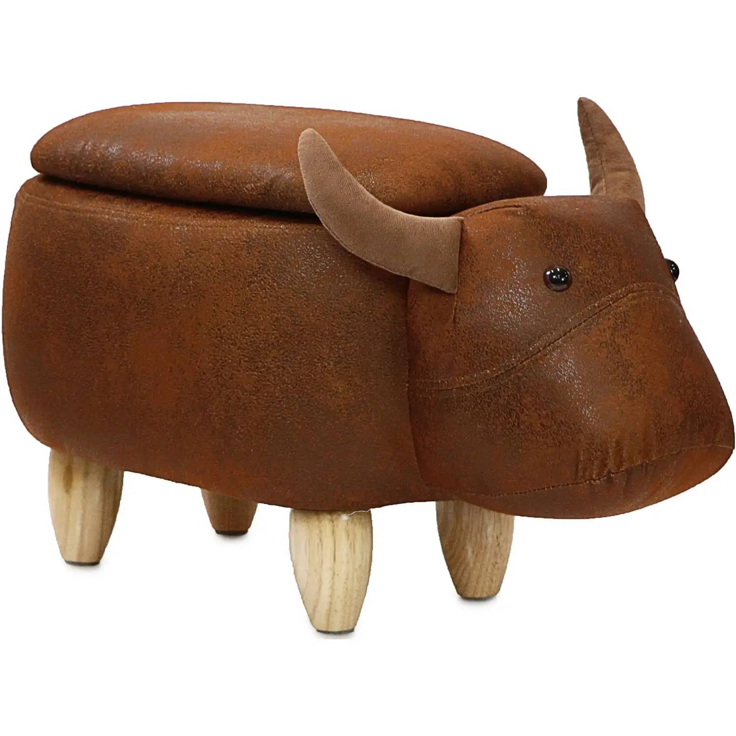 

Critter Sitters 15-In. Seat Height Brown Cow Animal Shape Storage Ottoman - Furniture for Nursery, Bedroom, Playroom, and Living