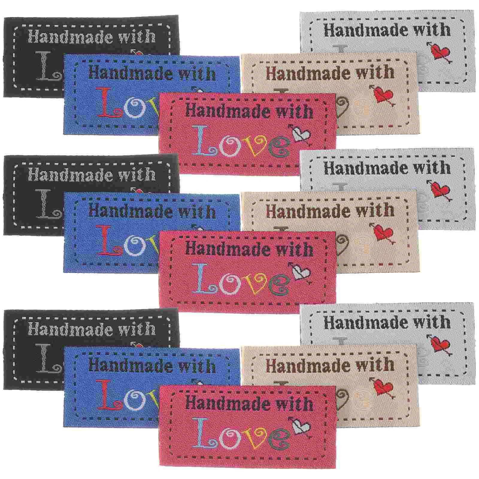 

100 Pcs Clothing Love Woven Label Tag Quilt Labels Personalized Sew Cotton Sewing