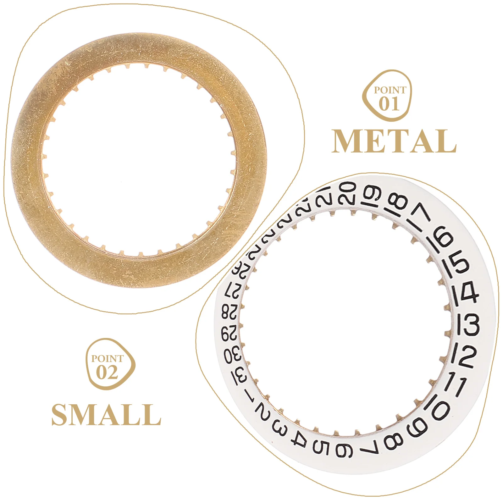 Calendar Disc Mechanic Accessories Repair Watch Dial Metal Date Day Replacement Movement Ring Male