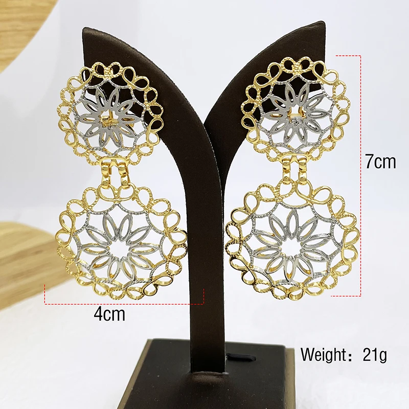 Женские серьги Роскошные Дизайнерские Большие серьги-подвески двухцветные