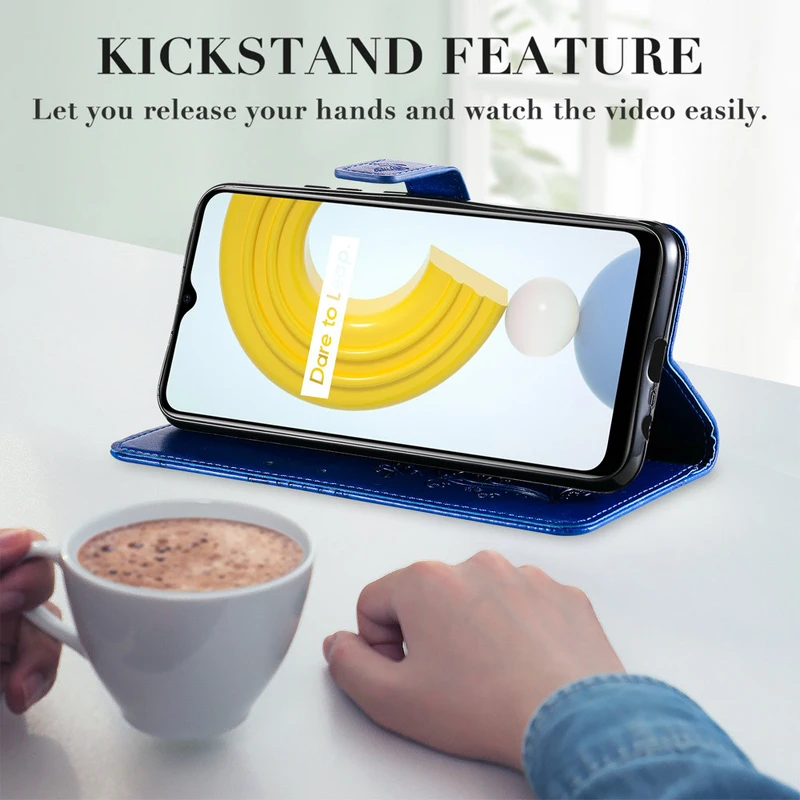 Realme C35 C25 S GT Neo 2T 3T Flip Case Emboss Wallet Shell for OPPO Realmi C31 C 21 Y 25 11 2 T 3 15 C25S C21Y C25Y Cover Funda