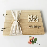 wooden guestbook wedding wood guest book bridal shower wedding party gifts engagement gift wood photo album