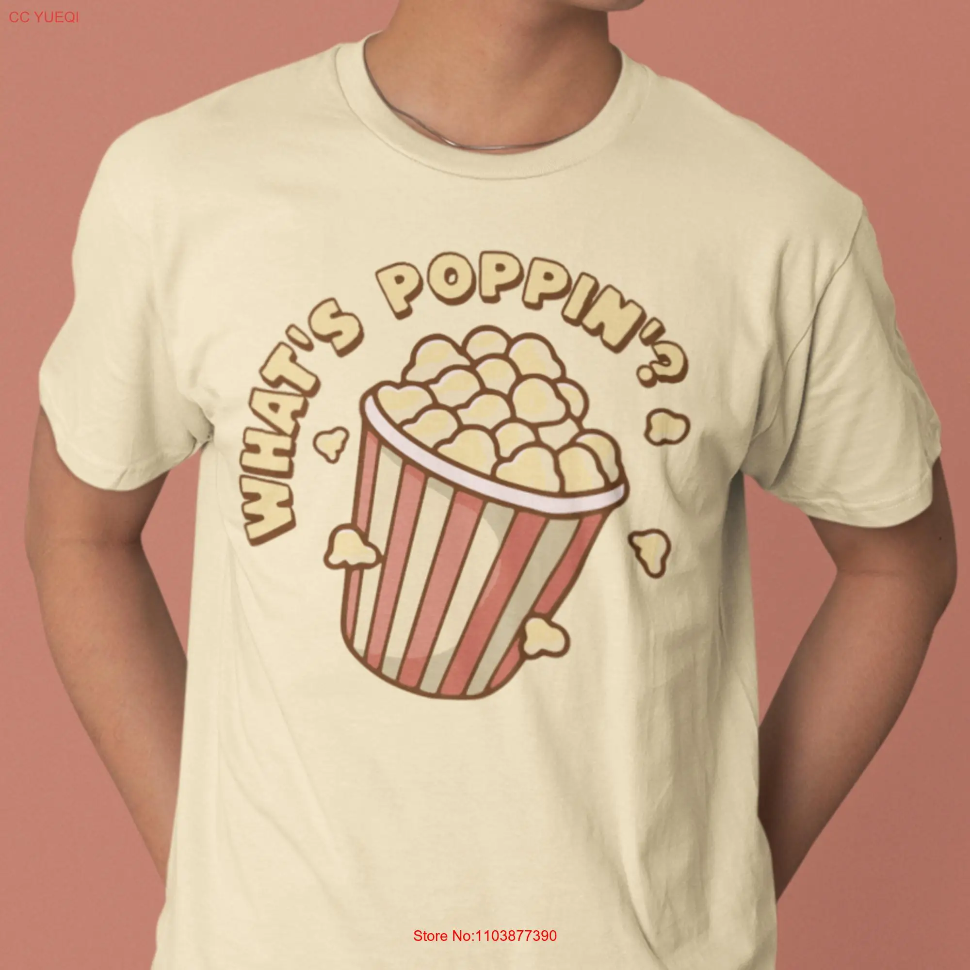 Забавная футболка с попкорном What's Poppin ретро-персонаж для ночного фильма