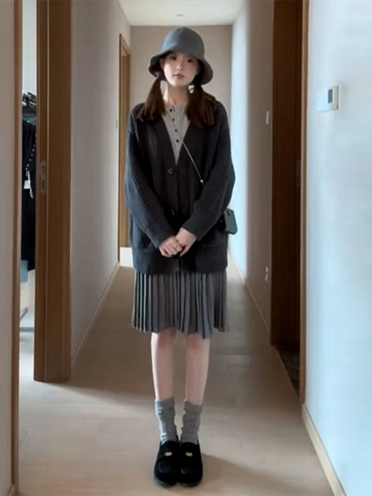 Корейская серия свитер верхняя одежда женская осень и зима 2024 новый вязаный