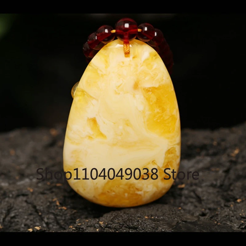 Желтое и белое ожерелье из янтарного пчелиного воска для мужчин женщин ювелирные