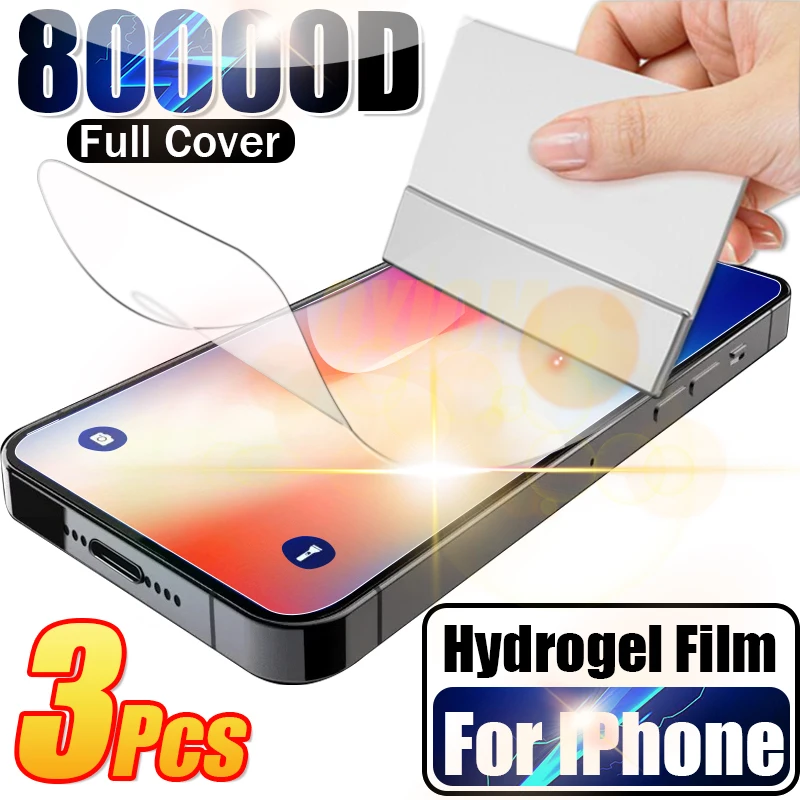 

Гидрогелевая пленка для Apple iPhone 13 12 Mini 11 Pro Max, защитная пленка для экрана iPhone X, XS Max, XR, 8, 7, 6, 6S Plus, IPhone13, IPhone12, SE, 3 шт.