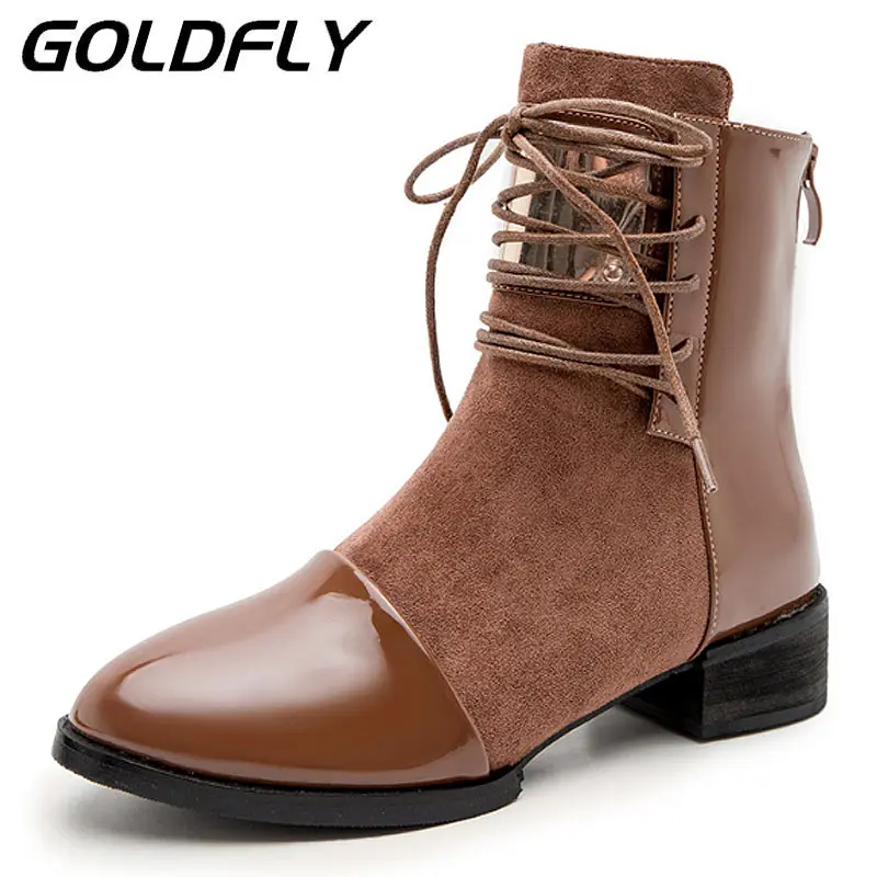 

Women High Heels Dress Martin Boots Women PU Leather Pointed Warm Ankle Snow Boots Women Shoes