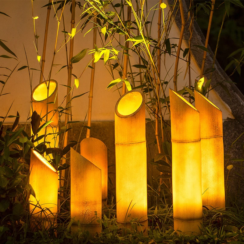 

Creative Bamboo Garden Lamp Villa Courtyard Backyard Landscape Light Park Resort Decor Lawn Lighting