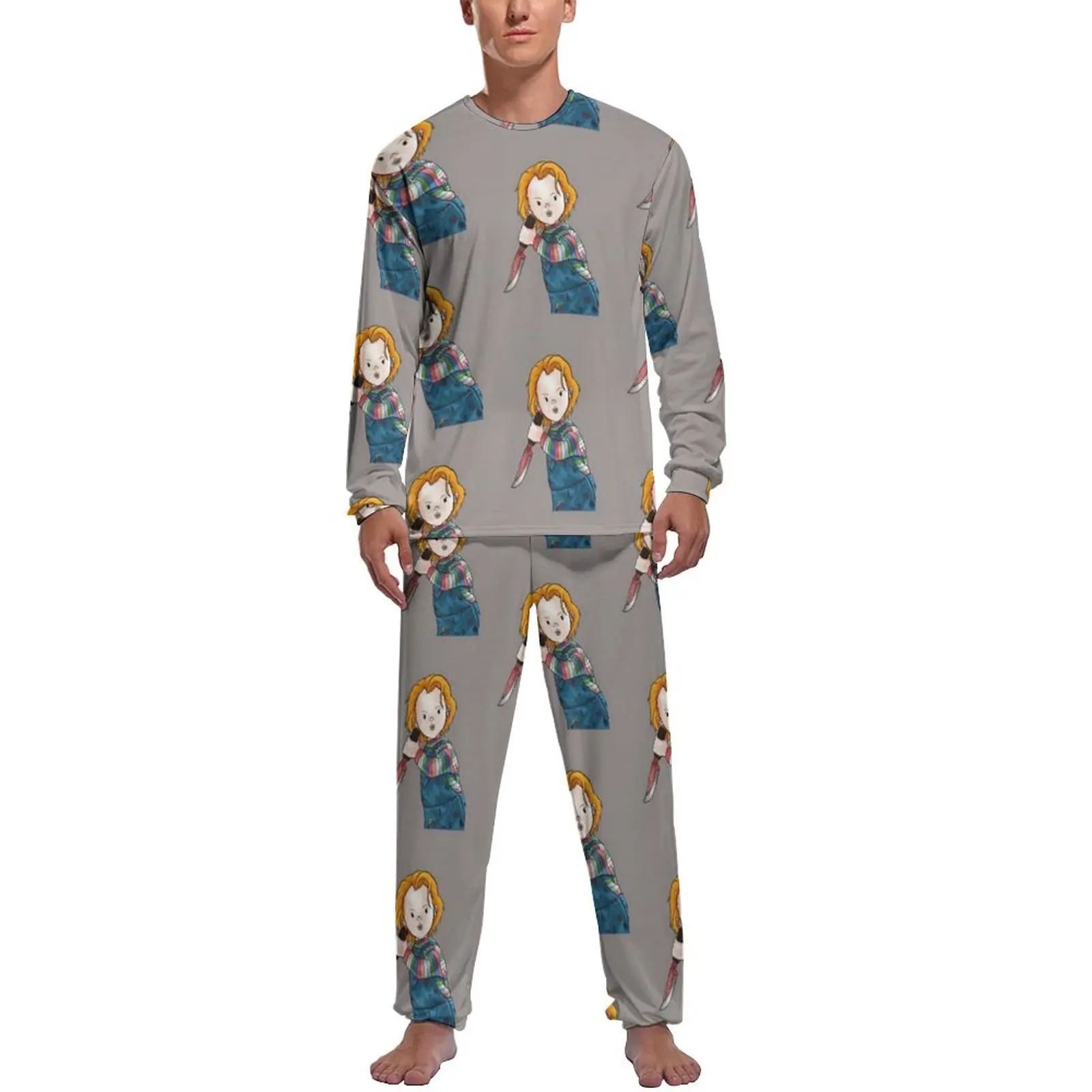 

2 шт., Мужская зимняя пижама с длинным рукавом и ножом