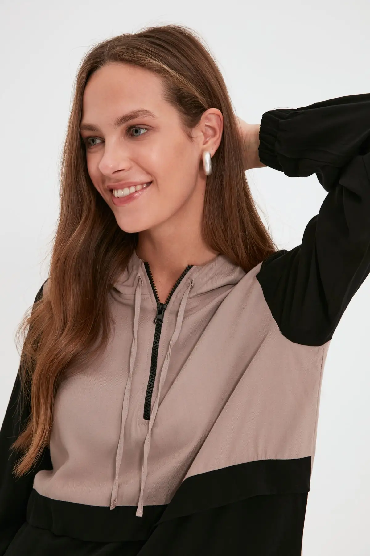 

Trendyol Hooded Zipper Color Block Tunik TCTAW22UK0215