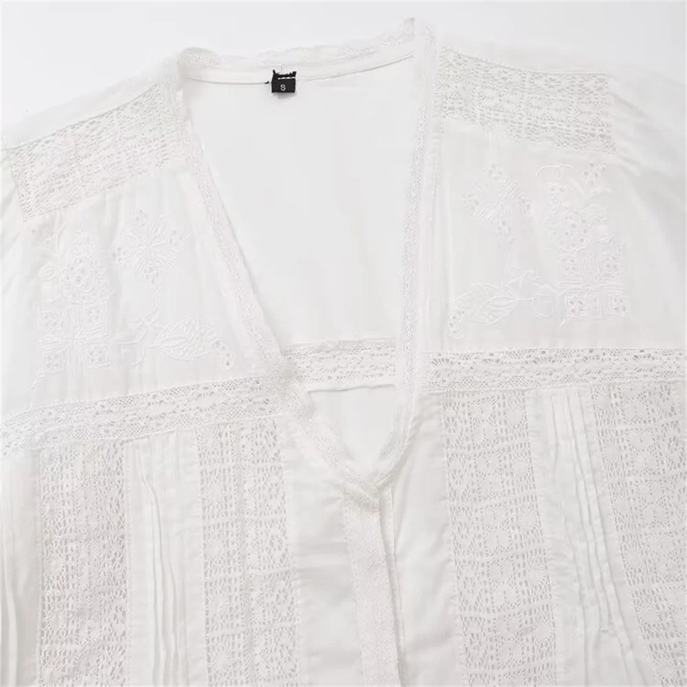 Zach Ailsa женская элегантная белая вязаная свободная повседневная рубашка с