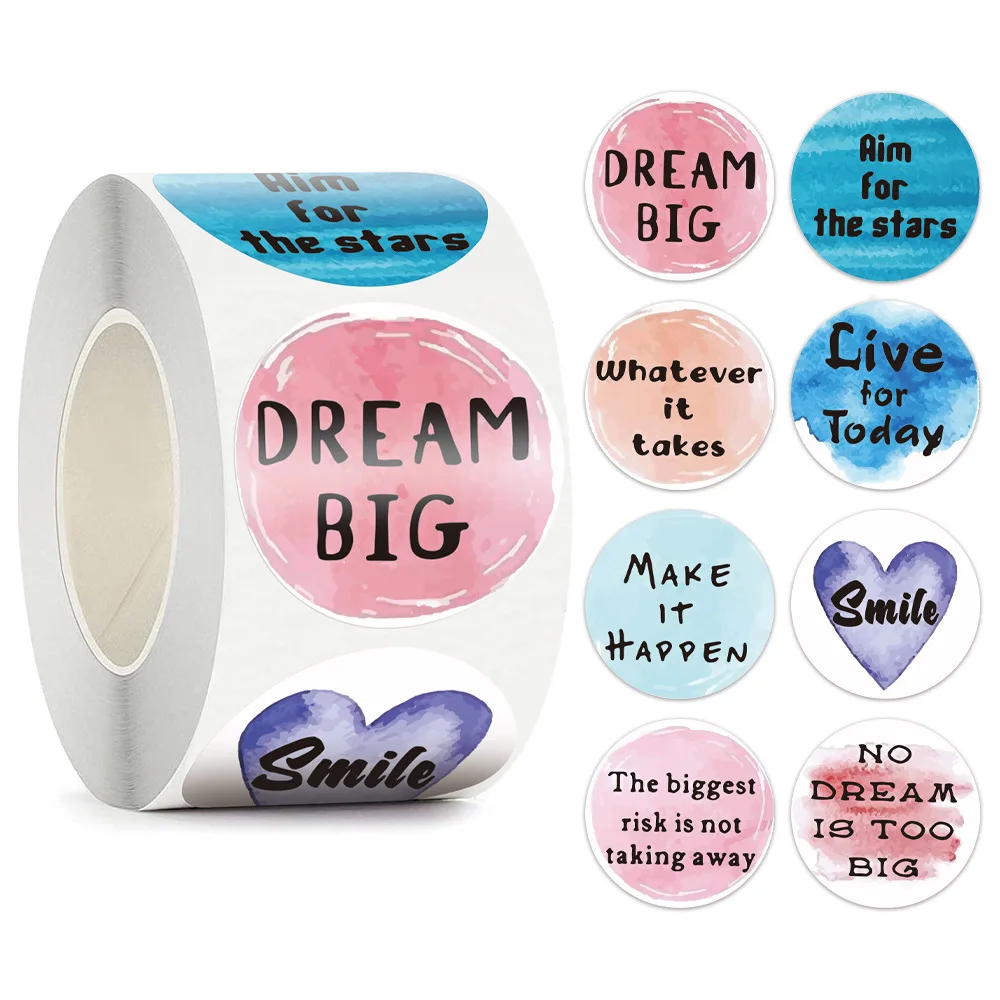 100-500pcs Encouraging Words Reward Stickers for Teachers 8 Designs Classroom Supplies Watercolor Motivational Sticker Child - купить по