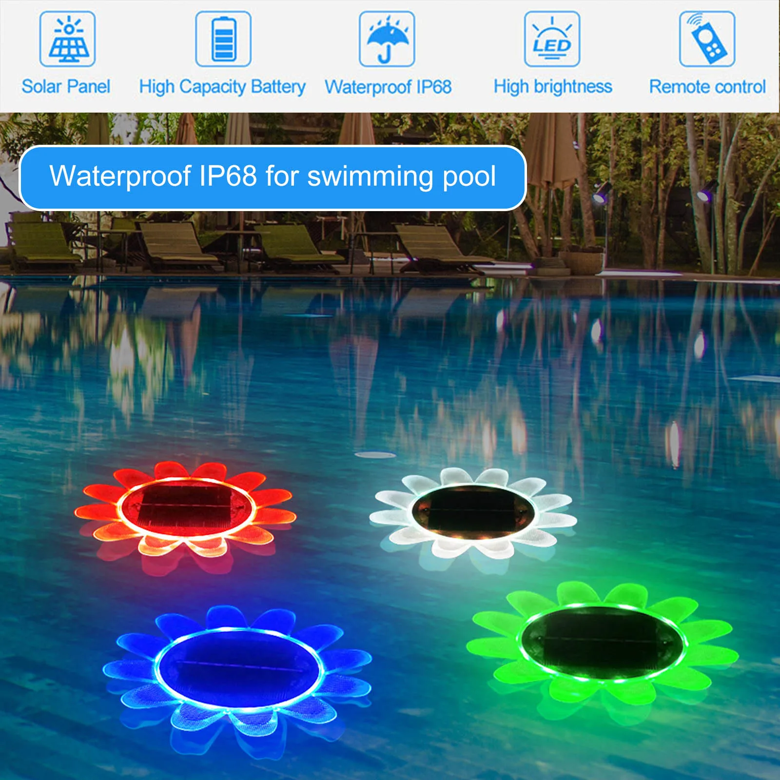 

Solar Pool Lights Floating Lamp Submersible Underwater Light Swimming Pool Lantern Outdoor Led Floater Waterproof Pools Lighting