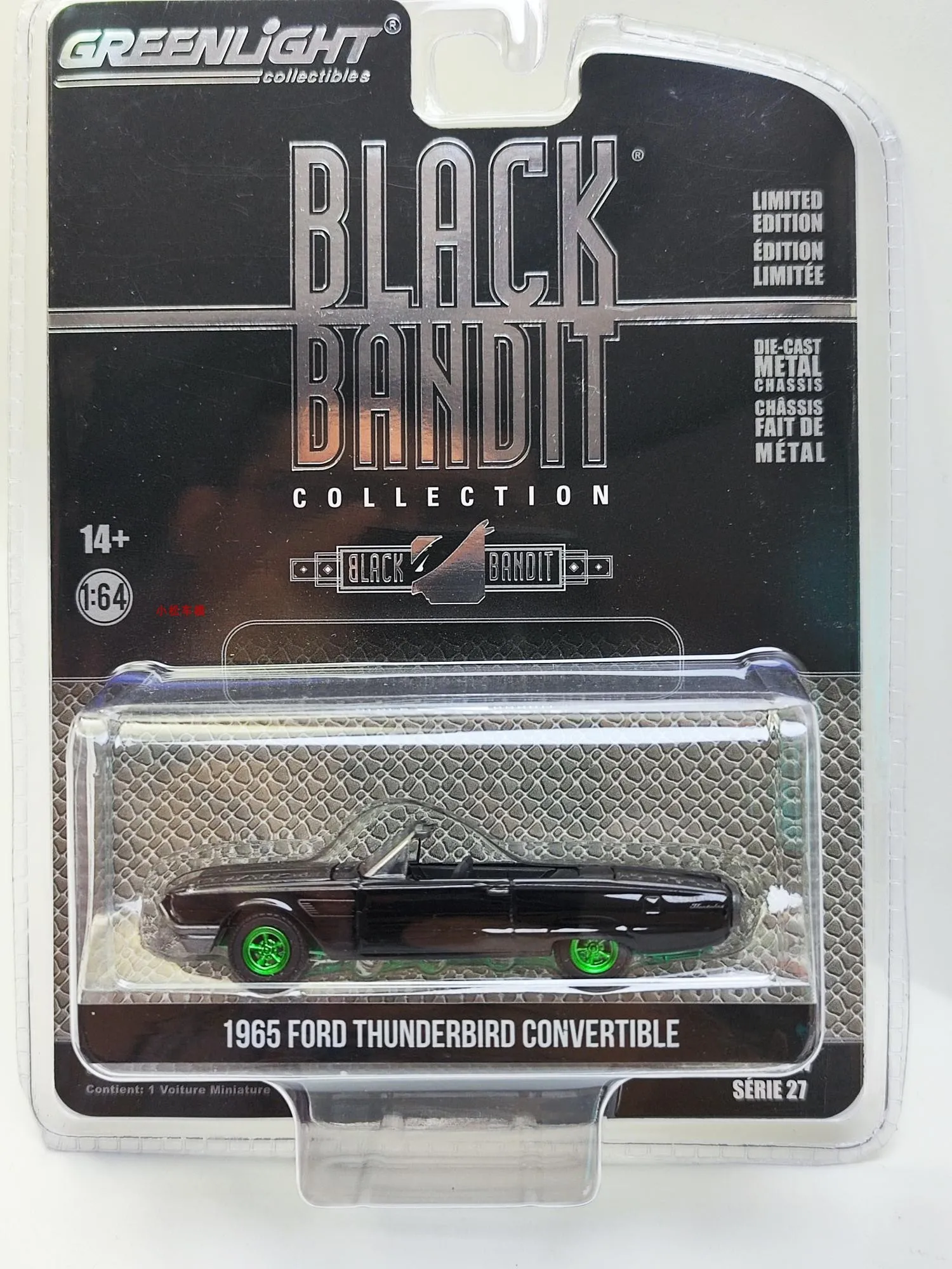 GreenLight 1:64 1965 FORD THUNDERBIRD зеленая машина, модель автомобиля из сплава, игрушка