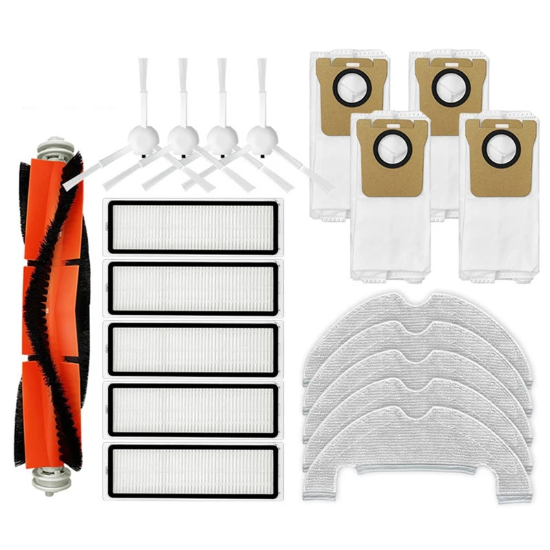 

19Pcs Main Side Brush HEPA Filter Dust Bag Replacement Accessories Parts For Kits Xiaomi Mijia Stytj05zhm Vacuum Cleaner