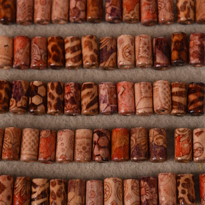 100 шт. готические деревянные свободные бусины для косичек браслет кольцо дредов