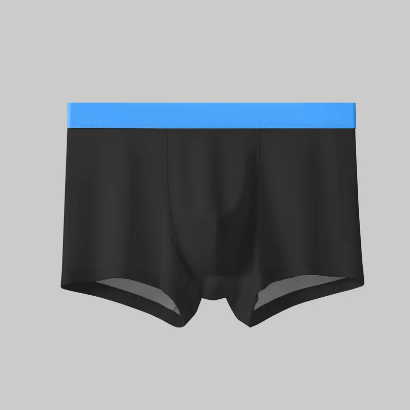 Men's Underwear Cool Ice Silk Breathable Flat Corner Pants Summer Thin Shorts    3PCS