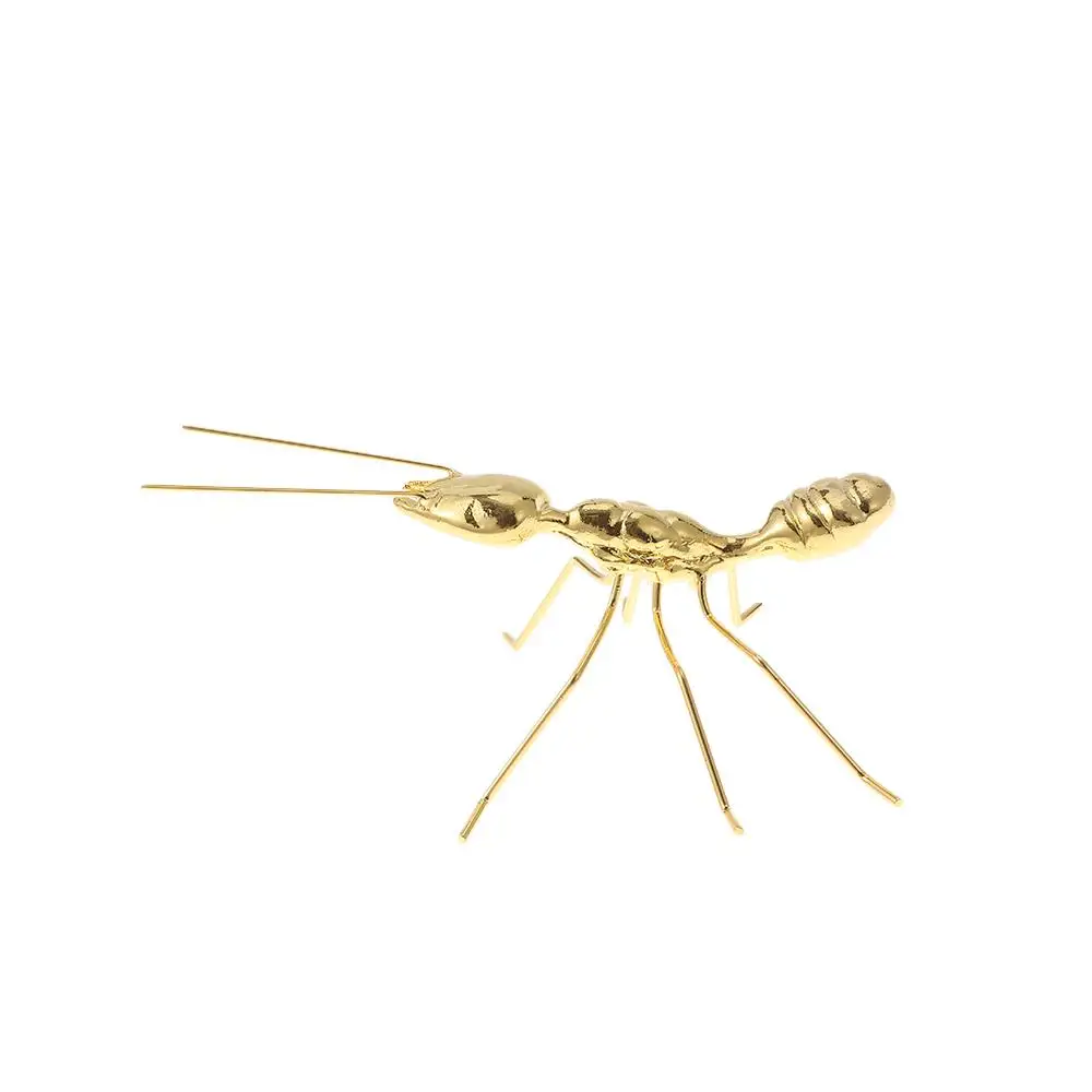 Твердый металлический орнамент сплав Золотая фигурка муравья домашний декор 9 см