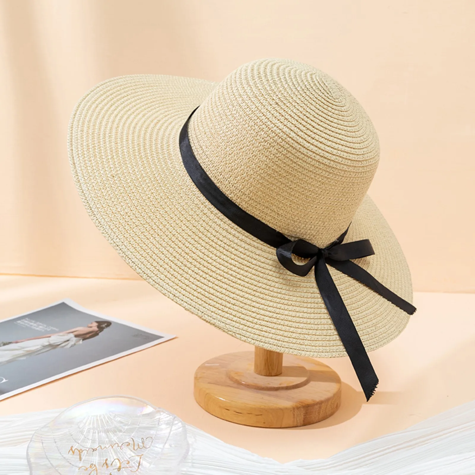 

Весенне-летняя женская пляжная индивидуальная Праздничная Повседневная плетеная Солнцезащитная шляпа Ultra Hat