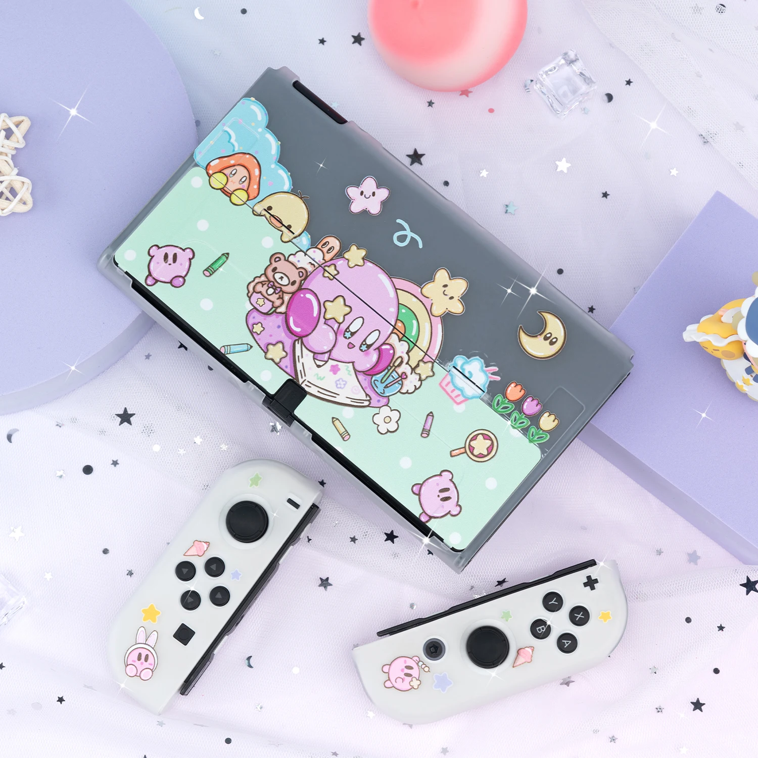 Аниме Funda Nintendo Switch OLED Мягкий защитный чехол TPU Белый Чехол JoyCon контроллер игровой