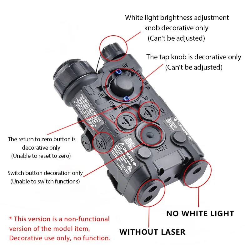 Тактический страйкбольный PEQ 15 DBAL NGAL батарейный блок версия без функции Лазерная