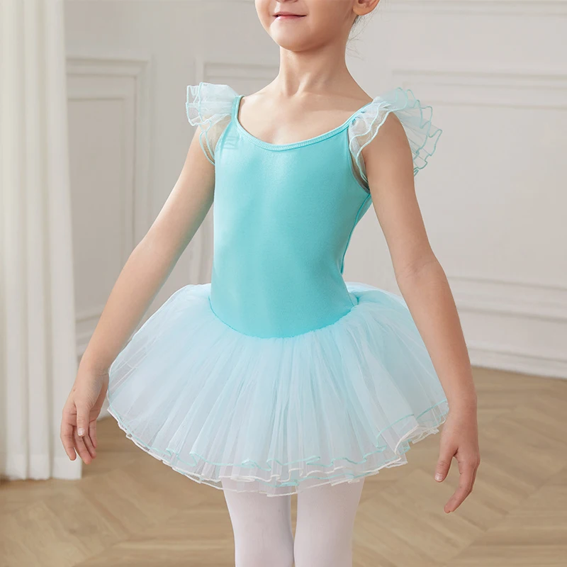 AOQUNFS Girls Ballet Dress Kids Dance Leotard Children Tutu Skirts Gymnastics Ballet Leotards Cotton Costumes for Ballerina